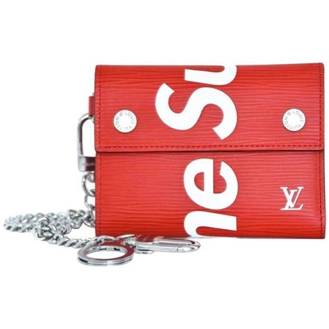 louis vuitton x supreme chain wallet epi red|louis vuitton slender wallet.